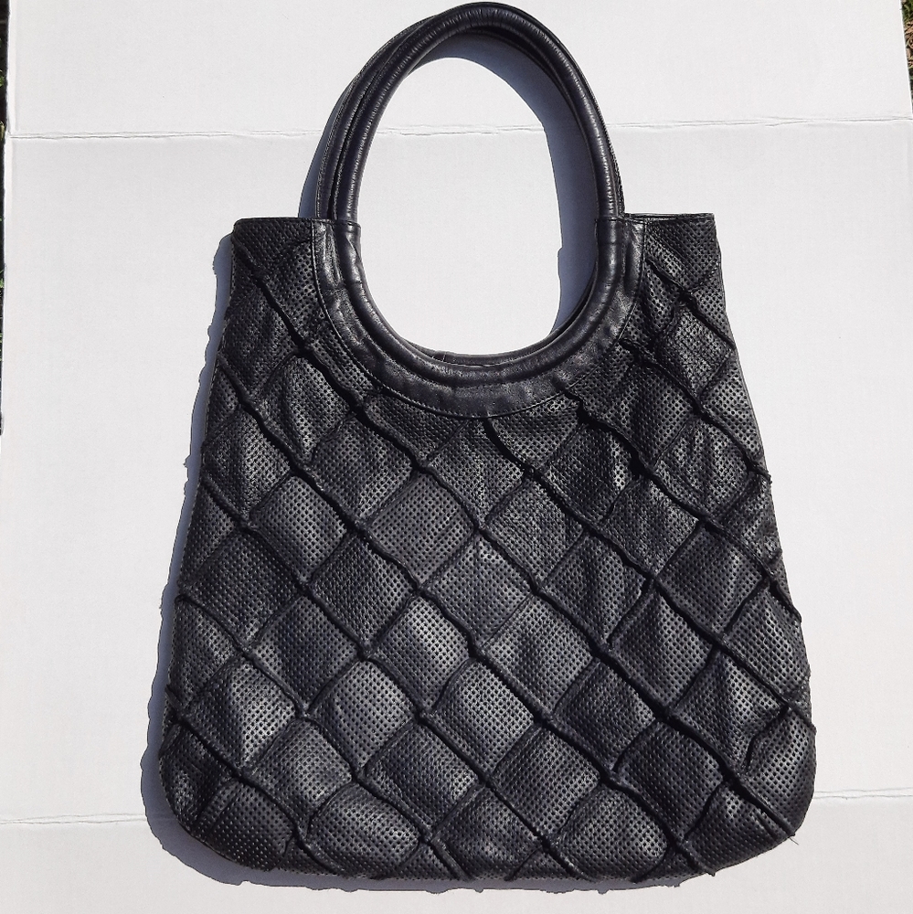 Anthropologie Illona lattice tote. Black tote
